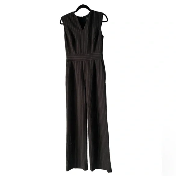 Tahari ASL Pinstripe Black Jumpsuit - Picture 1 of 3